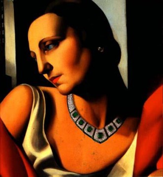  Tamara Lienzo - retrato de señora boucard contemporánea Tamara de Lempicka